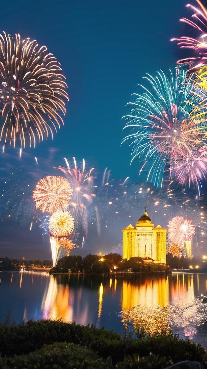 庆典烟花效果图:高清图片,尽显绚丽多彩