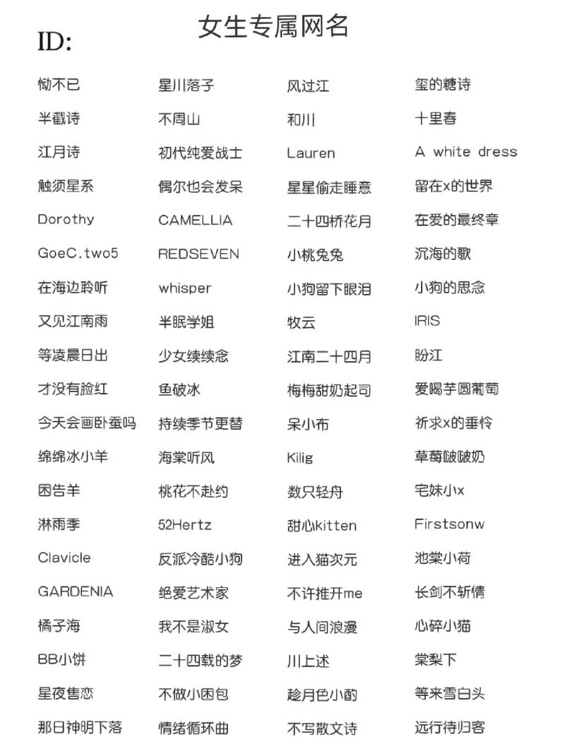 女生繁体网名大全:好听又独特的女生网名推荐