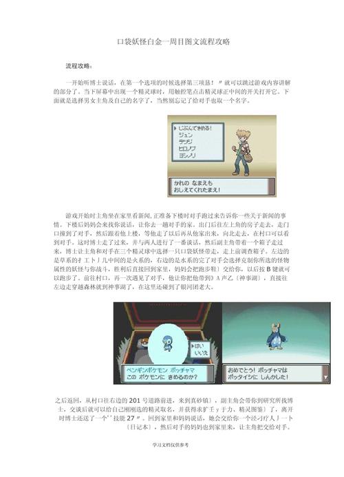 口袋妖怪白图文攻略：快速通关秘籍及隐藏要素揭秘