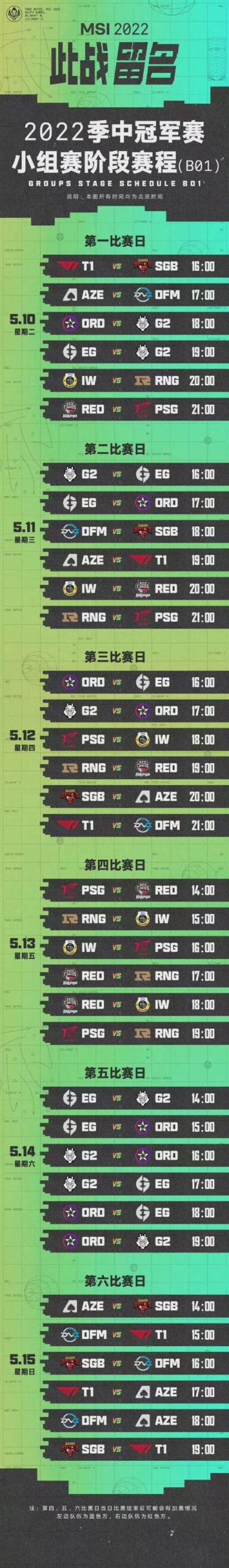 msi赛程更新！小组赛/淘汰赛/决赛时间都在这！