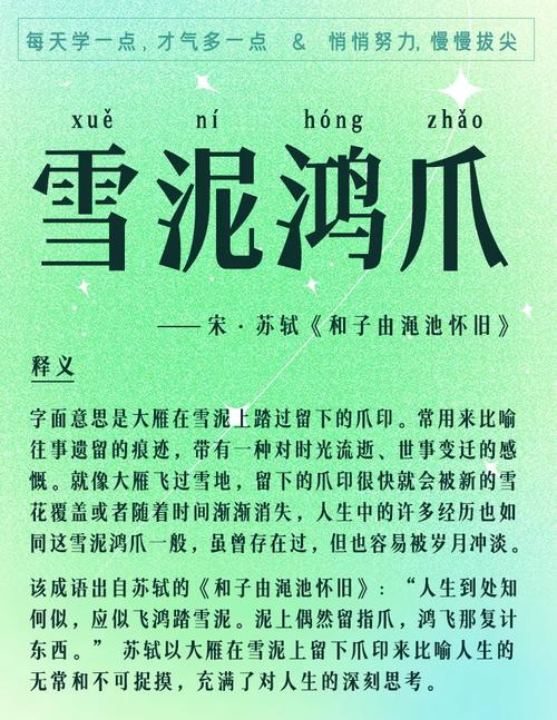 成语雪泥鸿爪是形容啥？看完这篇文章你就懂了！